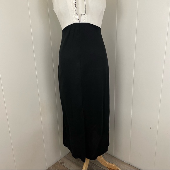 Vintage 70s 80s Colorblock Ruffle V-Neck Sleeveless Midi Dress‎ - Picture 12 of 12